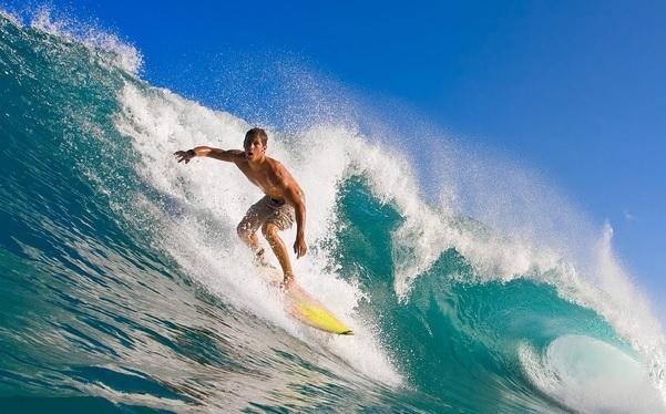 surfer displaying human action